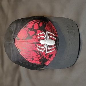 Spiderman Embroidered Hat TekFlex  Adult One Size Black Red White Spider Sense